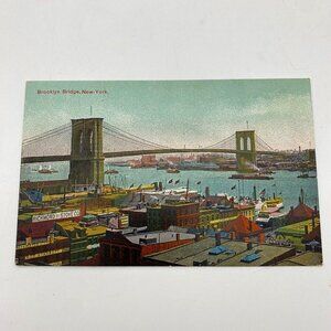 Vintage New York City‎ Postcard Brooklyn Bridge Richmond Stove Company 1910s 20s